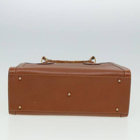 GUCCI Bamboo Hand Bag Leather Brown 002 1186 0260 Auth 81198 - Picture 5 of 16